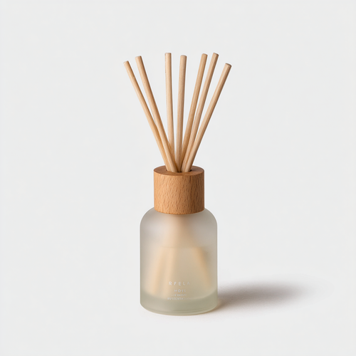 Aromatherapy Reed Diffuser in a Simple Glass Bottle with Natural Scents