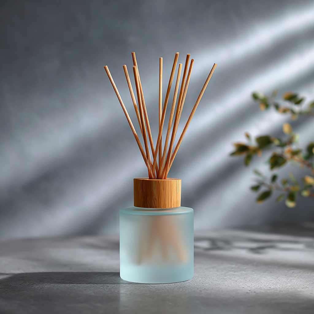 Aromatherapy Reed Diffuser in a Simple Glass Bottle with Natural Scents