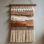 Handcrafted Textile Art Wall Hanging in Boho Style