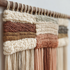 Handcrafted Textile Art Wall Hanging in Boho Style