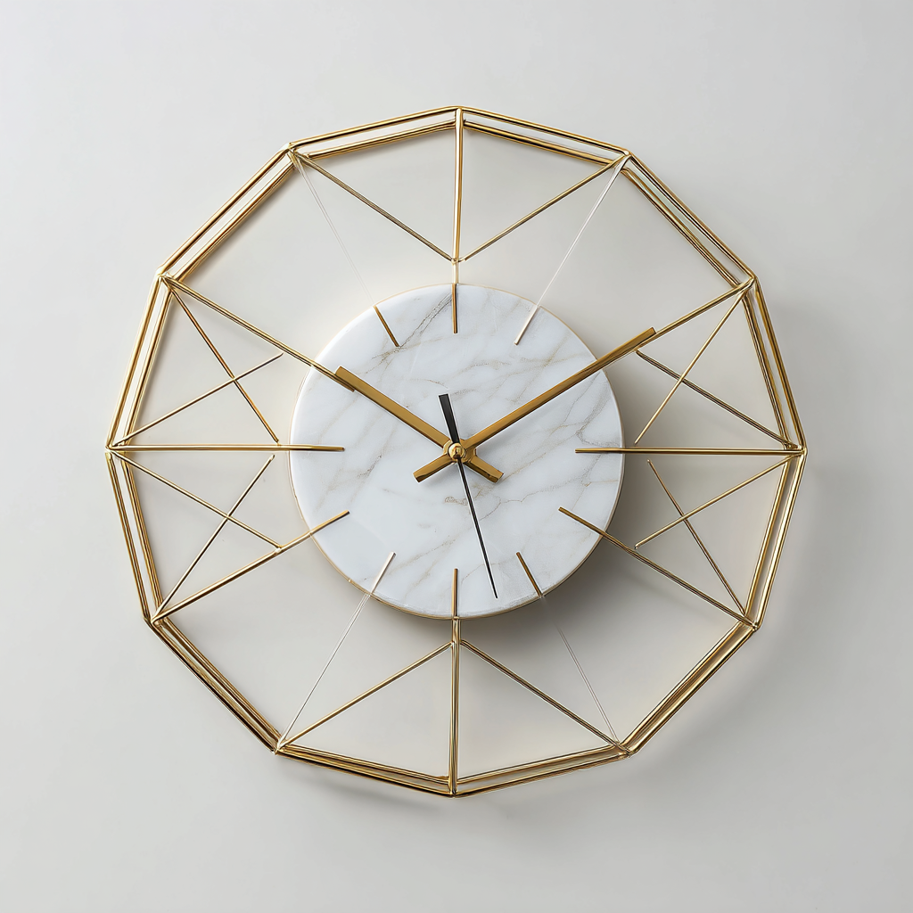 Geometric Wall Clock with a Modern Minimalist Look and No Noise