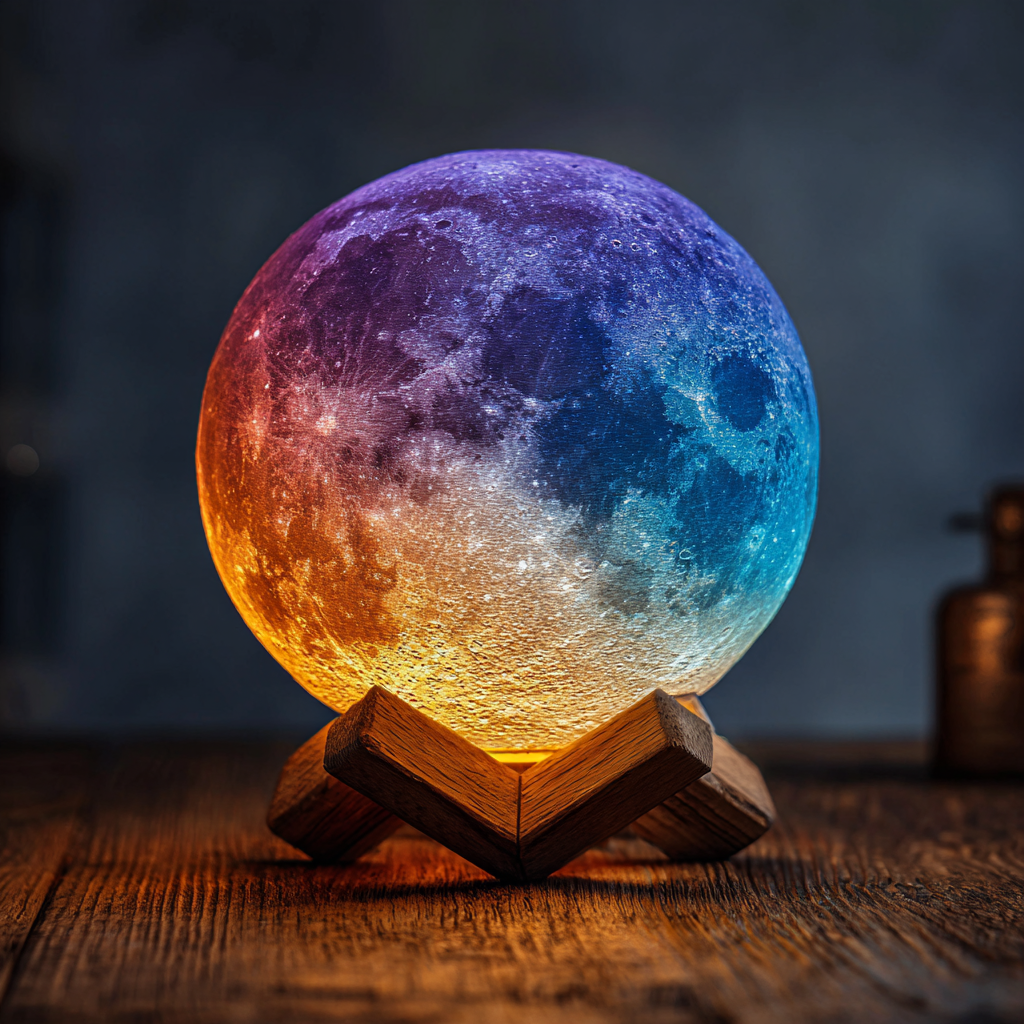 LED Galaxy Moon Lamp – Color-Changing Light with Stand