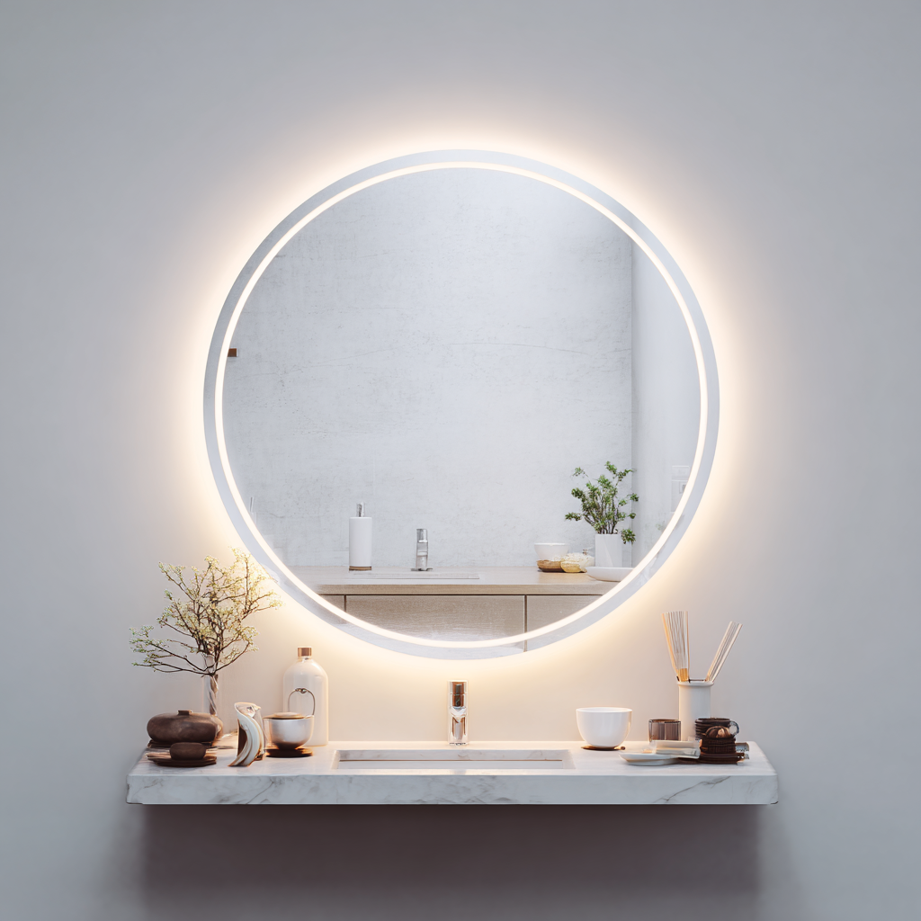 LED Mirror Wall Decor: Modern Vanity Light with Touch Control