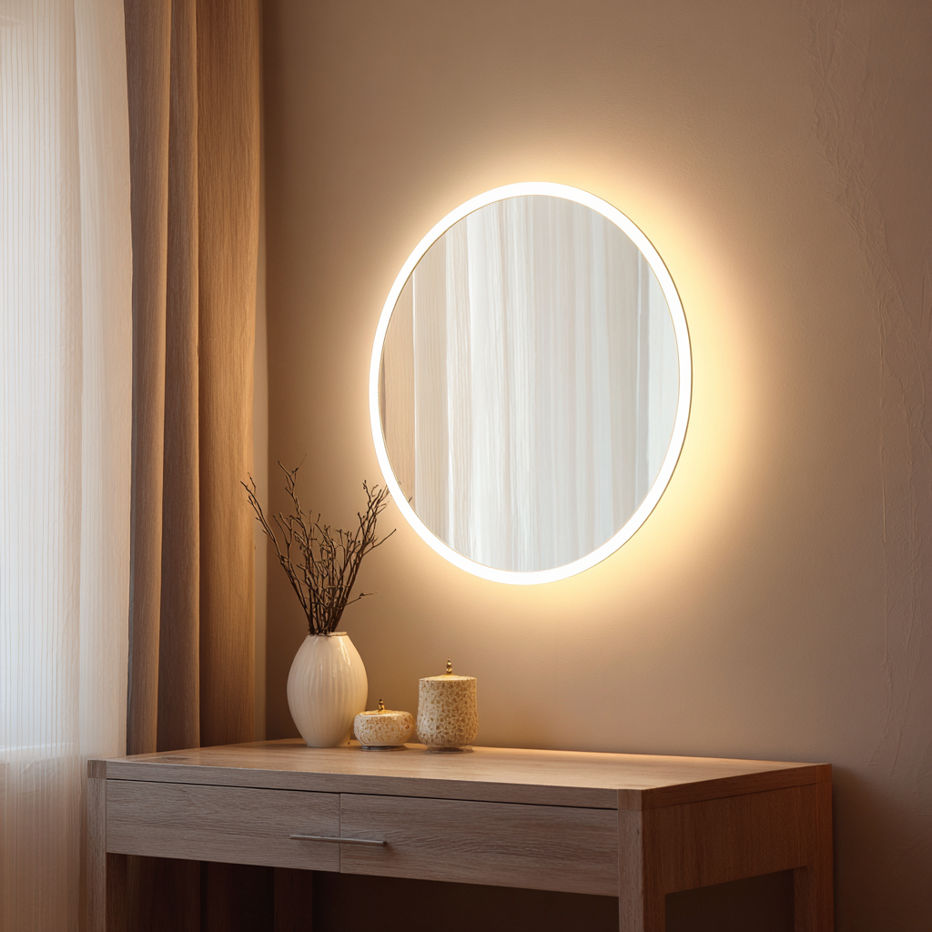 LED Mirror Wall Decor: Modern Vanity Light with Touch Control