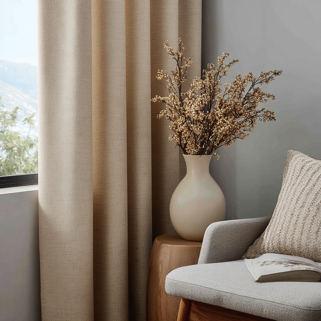Linen Texture Blackout Curtains—Stylish Light Control