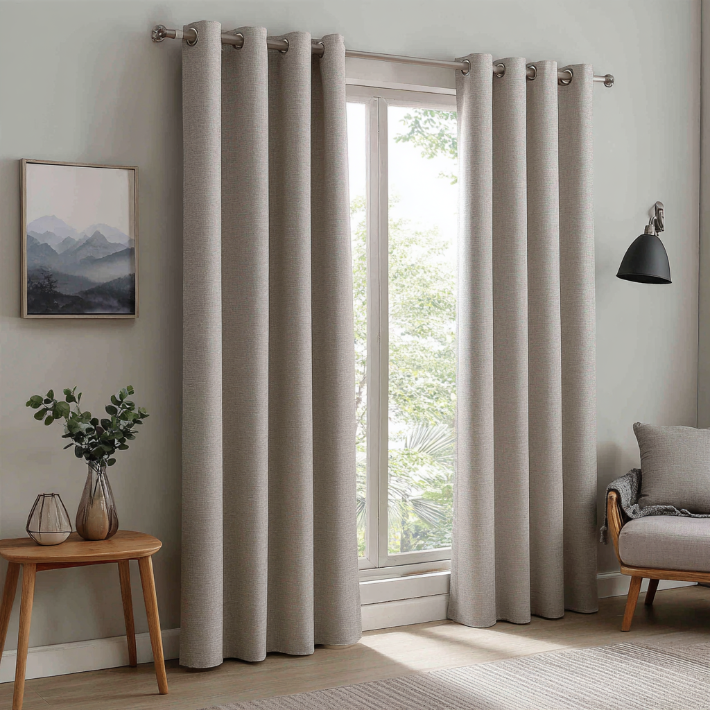 Linen Texture Blackout Curtains—Stylish Light Control