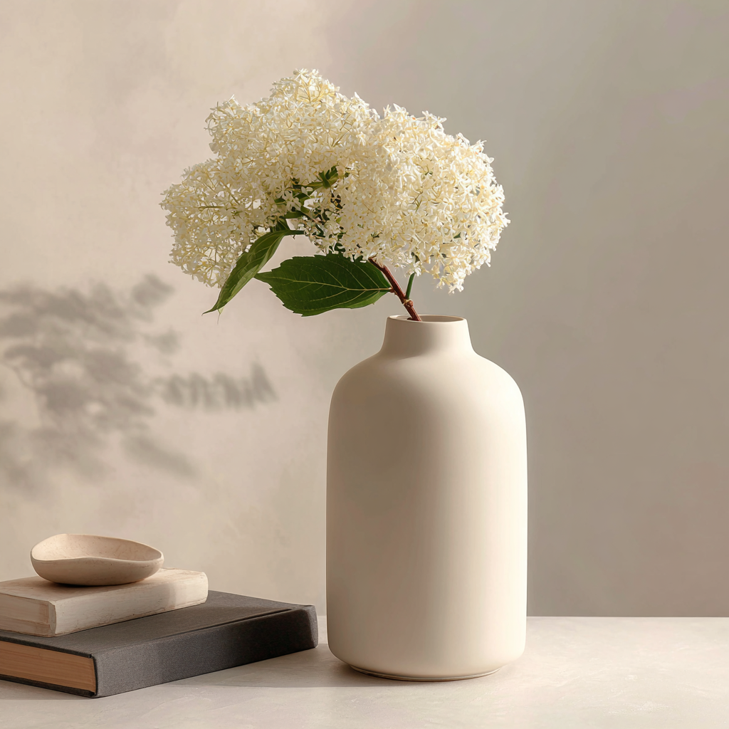 A Matte Finish Minimalist Ceramic Vase