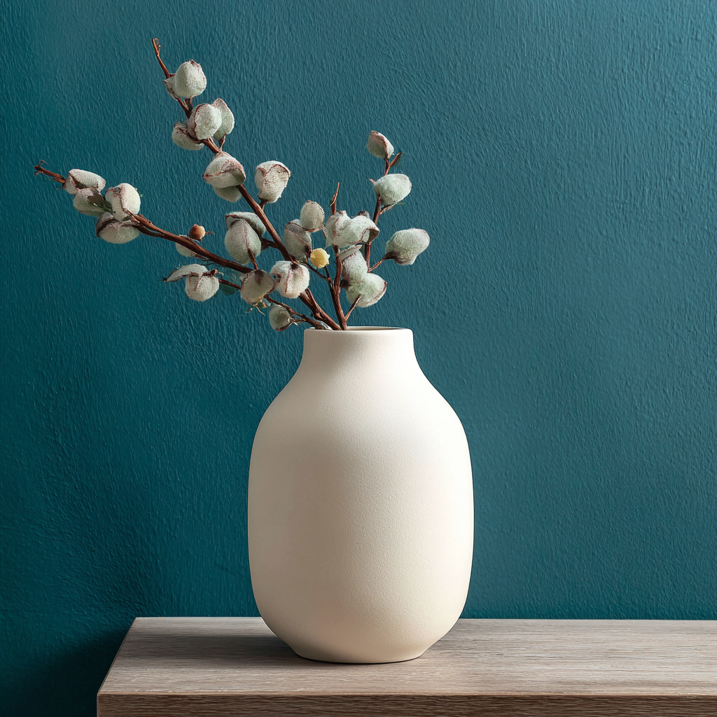 A Matte Finish Minimalist Ceramic Vase
