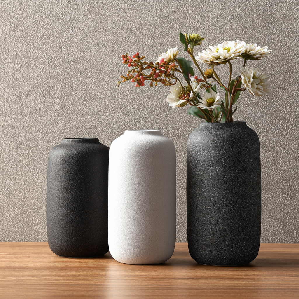 A Matte Finish Minimalist Ceramic Vase