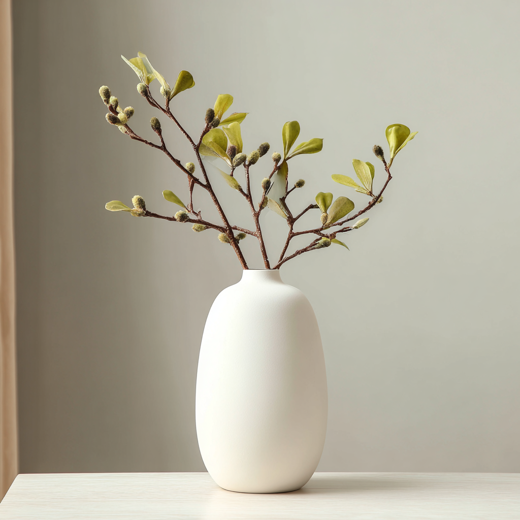 A Matte Finish Minimalist Ceramic Vase