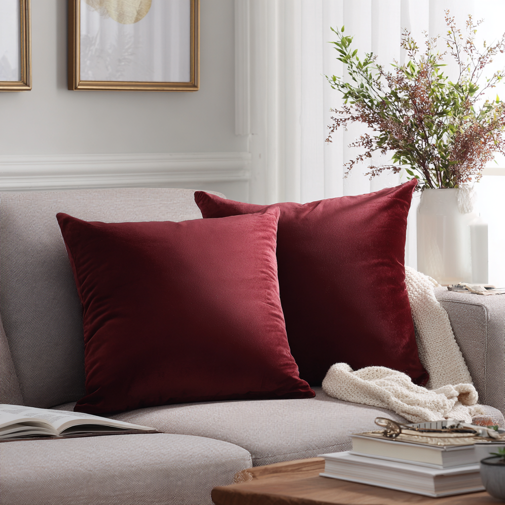Set of 2 Velvet Throw Pillow Covers – Fancy Decorative Items