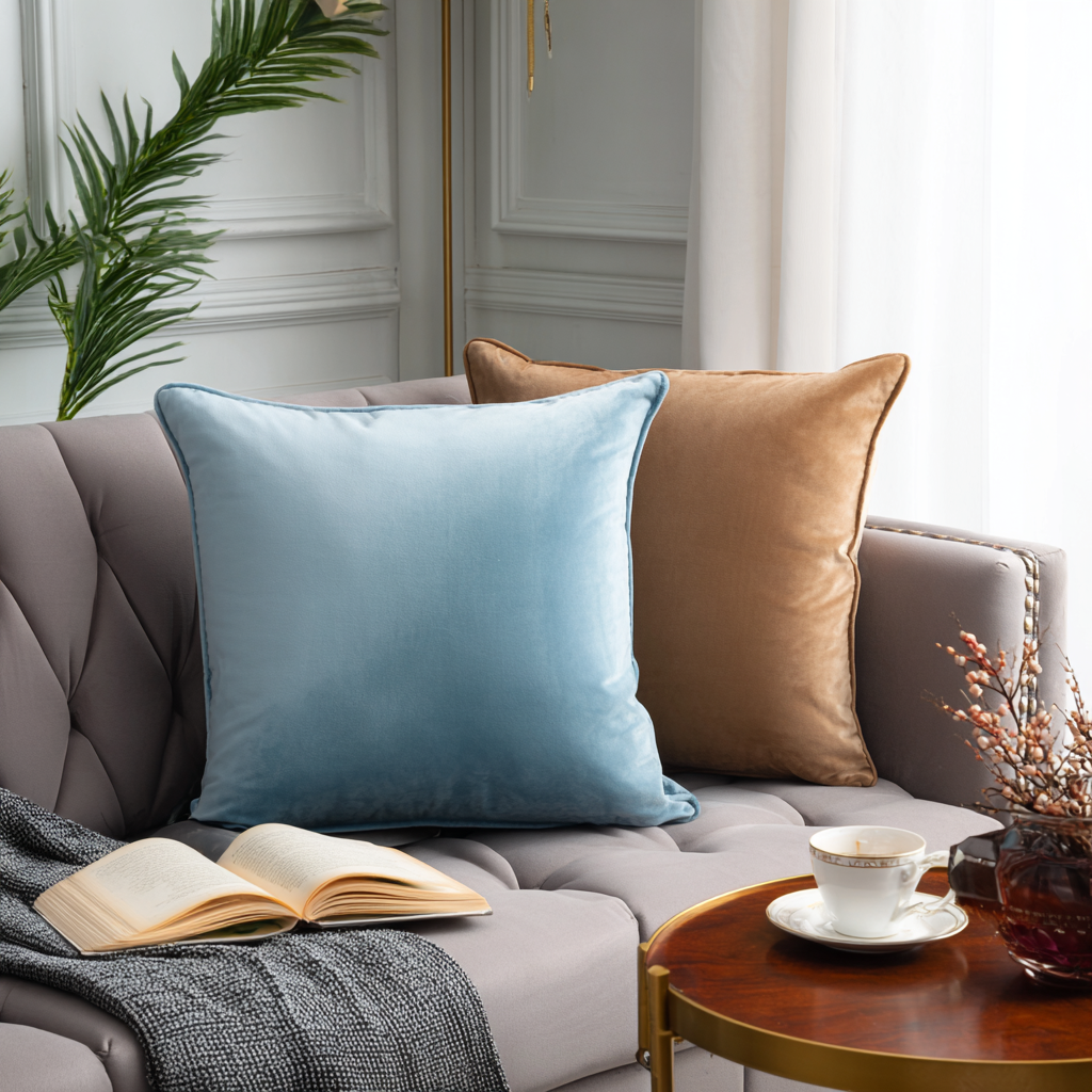 Set of 2 Velvet Throw Pillow Covers – Fancy Decorative Items