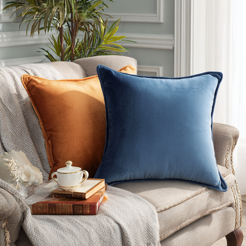 Set of 2 Velvet Throw Pillow Covers – Fancy Decorative Items