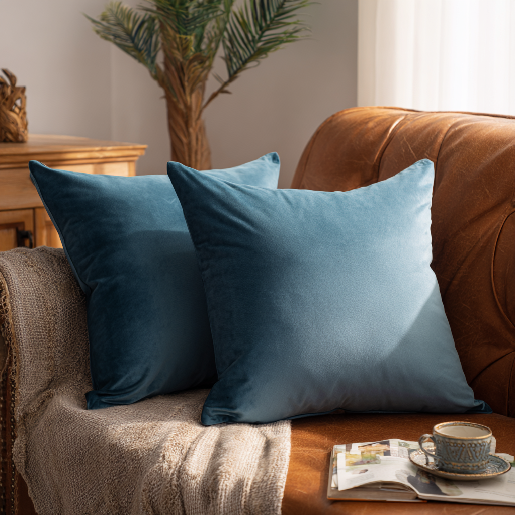 Set of 2 Velvet Throw Pillow Covers – Fancy Decorative Items